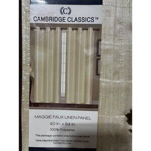 Cambridge Classics Maggie Faux linen Panels set of 3 40'in X 84'in New